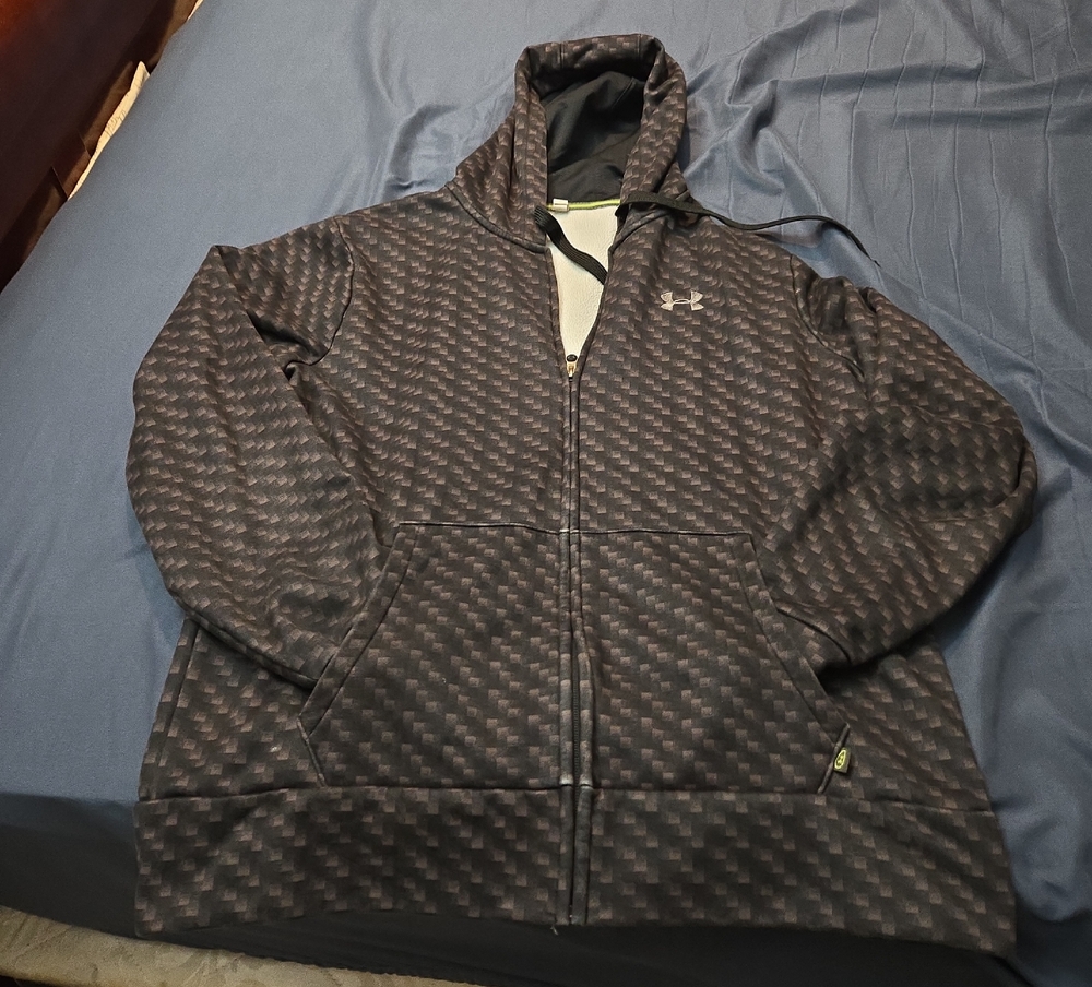 Under Armour Men’s Black Patterned Full-Zip Hoodie